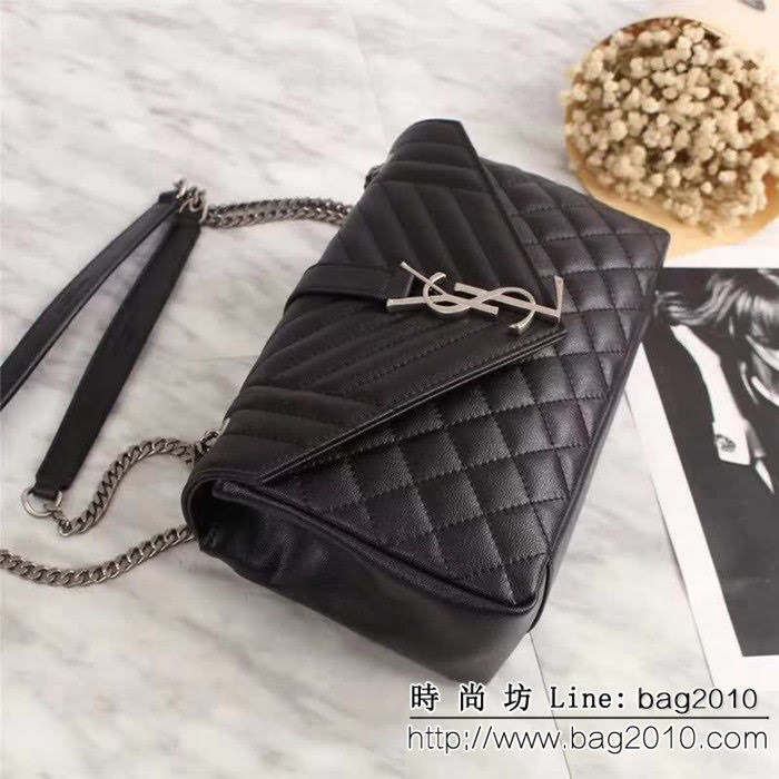 YSL聖羅蘭 專櫃品質 黑色提花翻蓋手袋 可單肩斜挎 26804 YAS1169